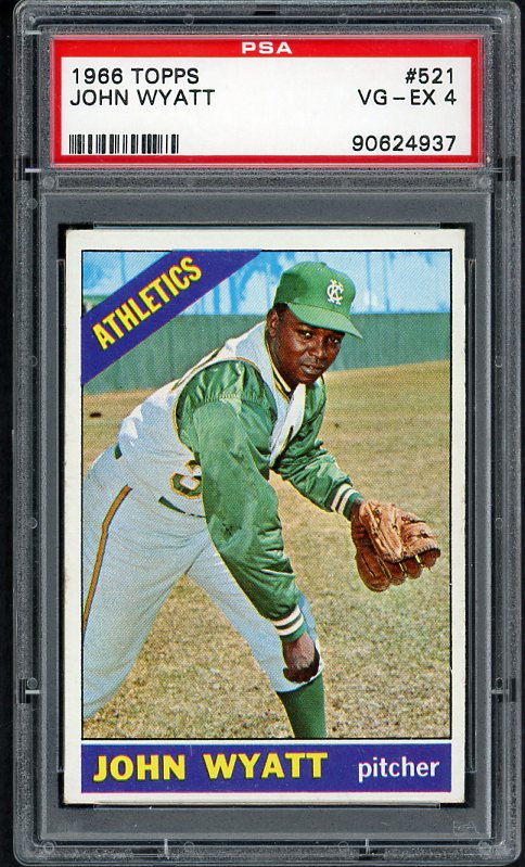 1966 Topps Baseball #521 John Wyatt A's PSA 4 VG-EX 516444