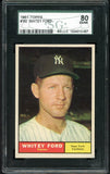 1961 Topps Baseball #160 Whitey Ford Yankees SGC 6 EX-MT 516447