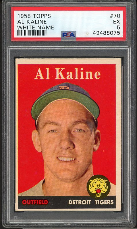 1958 Topps Baseball #070 Al Kaline Tigers PSA 5 EX 516458