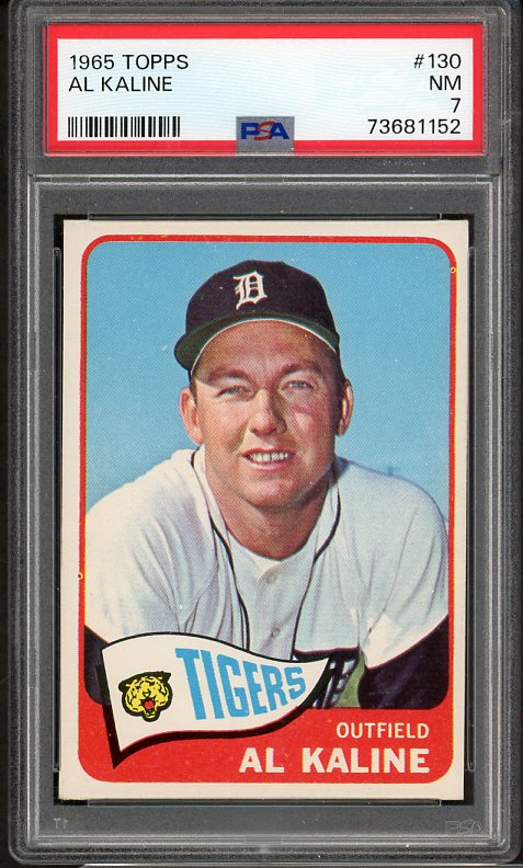 1965 Topps Baseball #130 Al Kaline Tigers PSA 7 NM 516470