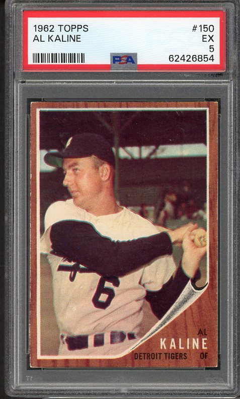 1962 Topps Baseball #150 Al Kaline Tigers PSA 5 EX 516473