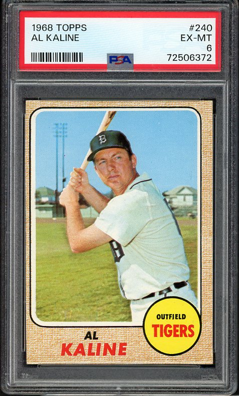 1968 Topps Baseball #240 Al Kaline Tigers PSA 6 EX-MT 516477