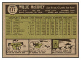 1961 Topps Baseball #517 Willie McCovey Giants NR-MT 516506