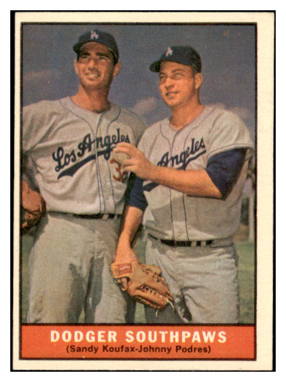 1961 Topps Baseball #207 Sandy Koufax Johnny Podres EX-MT 516527