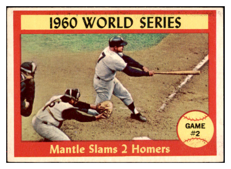 1961 Topps Baseball #307 World Series Game 2 Mickey Mantle EX-MT 516533