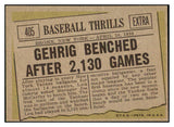 1961 Topps Baseball #405 Lou Gehrig Yankees EX-MT 516538