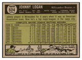 1961 Topps Baseball #524 Johnny Logan Braves NR-MT 516566