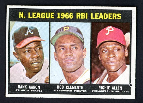 1967 Topps Baseball #242 N.L. RBI Leaders Aaron Clemente EX-MT 516599