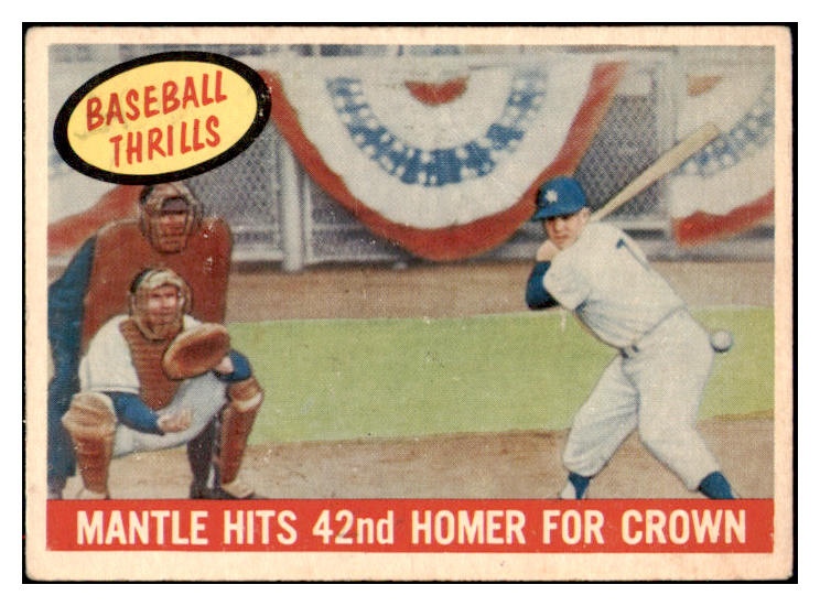 1959 Topps Baseball #461 Mickey Mantle IA Yankees VG 516633