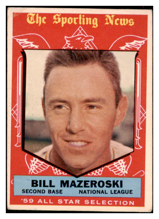 1959 Topps Baseball #555 Bill Mazeroski A.S. Pirates VG-EX 516636