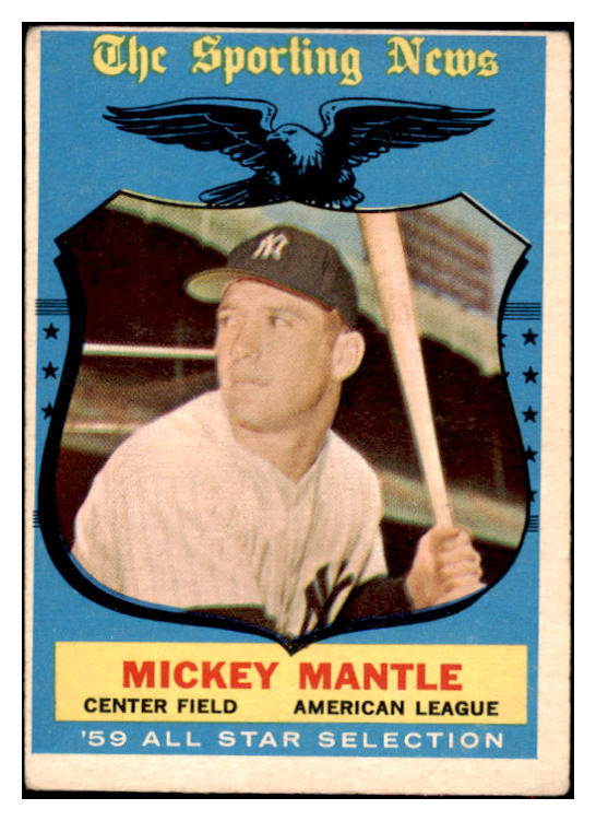 1959 Topps Baseball #564 Mickey Mantle A.S. Yankees VG 516646