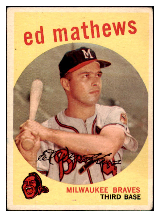 1959 Topps Baseball #450 Eddie Mathews Braves VG-EX 516711