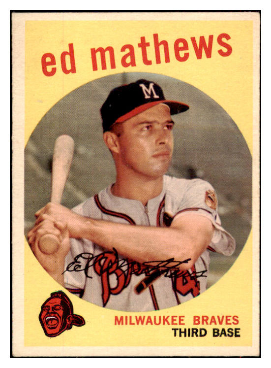 1959 Topps Baseball #450 Eddie Mathews Braves EX-MT 516713