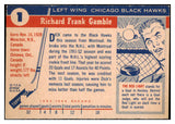 1954 Topps Hockey #001 Dick Gamble Black Hawks VG-EX 516716