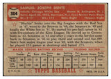 1952 Topps Baseball #304 Sam Dente White Sox VG 516720