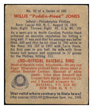 1949 Bowman Baseball #092 Willie Jones Phillies EX 516733