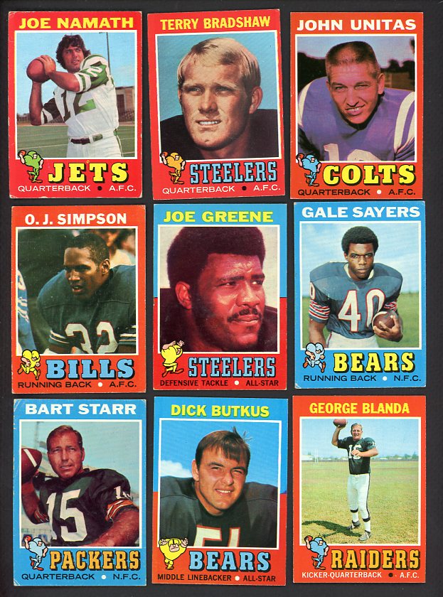 1971 Topps Football Complete Set EX Bradshaw Unitas Namath 516751