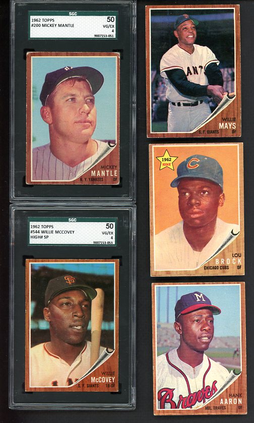 1962 Topps Baseball Complete Set EX/EX+ Mantle Mays Brock Aaron 516765