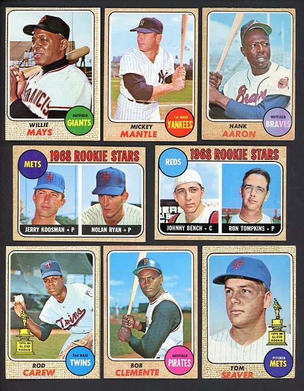 1968 Topps Baseball Complete Set EX-MT Ryan Bench Mantle Mays 516766