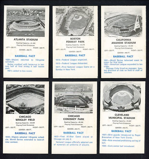 1969 Fleer Baseball Stadium Cards Set Lot 18 Different Yankees 516784