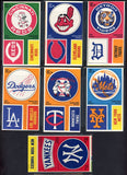 1968 Fleer Baseball Cloth Patches Set Lot 19 Diff Yankees Dodgers 516786