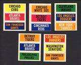 1967 Fleer Baseball Cloth Trios Patches Set Lot 5 Diff Dodgers Reds 516787