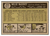 1961 Topps Baseball #517 Willie McCovey Giants EX 516822