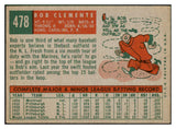 1959 Topps Baseball #478 Roberto Clemente Pirates VG-EX 516825