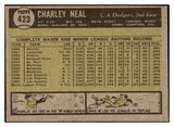 1961 Topps Baseball #423 Charlie Neal Dodgers EX-MT 516892