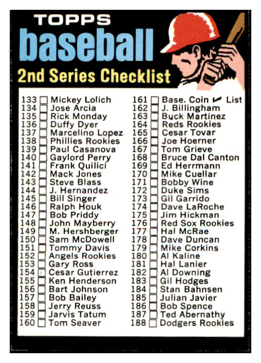 1971 Topps Baseball #123 Checklist 2 EX-MT Unmarked 516896