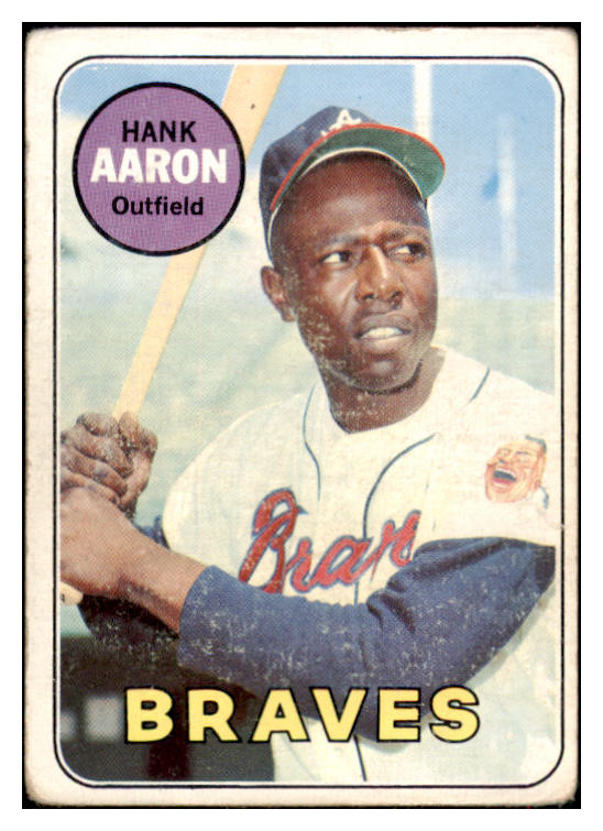 1969 Topps Baseball #100 Hank Aaron Braves Good 516937