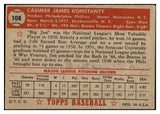 1952 Topps Baseball #108 Jim Konstanty Phillies VG-EX 516983