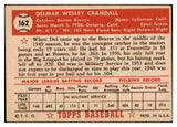 1952 Topps Baseball #162 Del Crandall Braves EX 516984