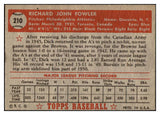 1952 Topps Baseball #210 Dick Fowler A's VG-EX 516986