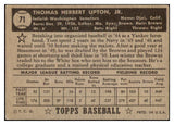 1952 Topps Baseball #071 Tom Upton Senators VG-EX Black 516988