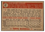 1952 Topps Baseball #087 Dale Coogan Pirates VG-EX 516994