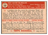 1952 Topps Baseball #137 Roy McMillan Reds EX-MT 517008