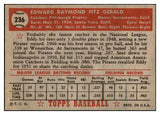 1952 Topps Baseball #236 Ed Fitzgerald Pirates EX+/EX-MT 517013