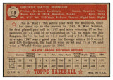 1952 Topps Baseball #115 George Munger Cardinals EX+/EX-MT 517014