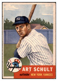 1953 Topps Baseball #167 Art Schult Yankees EX 517017