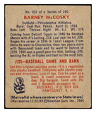 1949 Bowman Baseball #203 Barney McCosky A's EX 517024