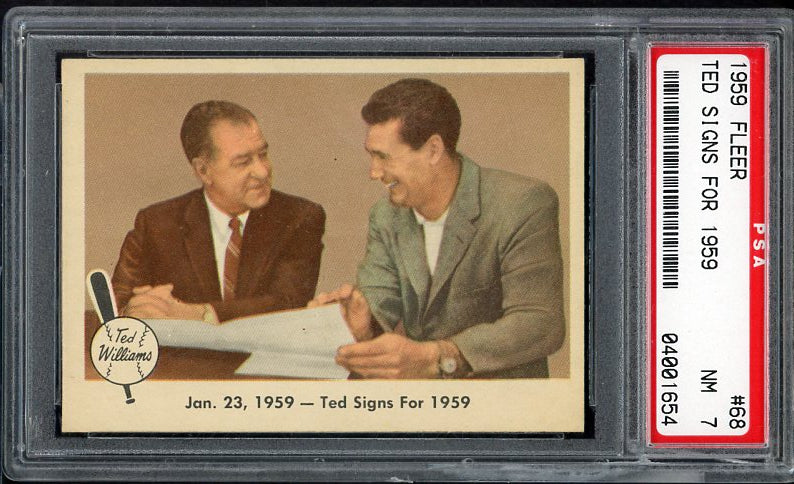 1959 Fleer Ted Williams #068 Ted Signs PSA 7 NM 517037