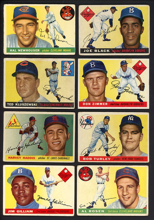 1955 Topps Set Lot 63 Diff Bargain Grade Black Gilliam Zimmer 517057