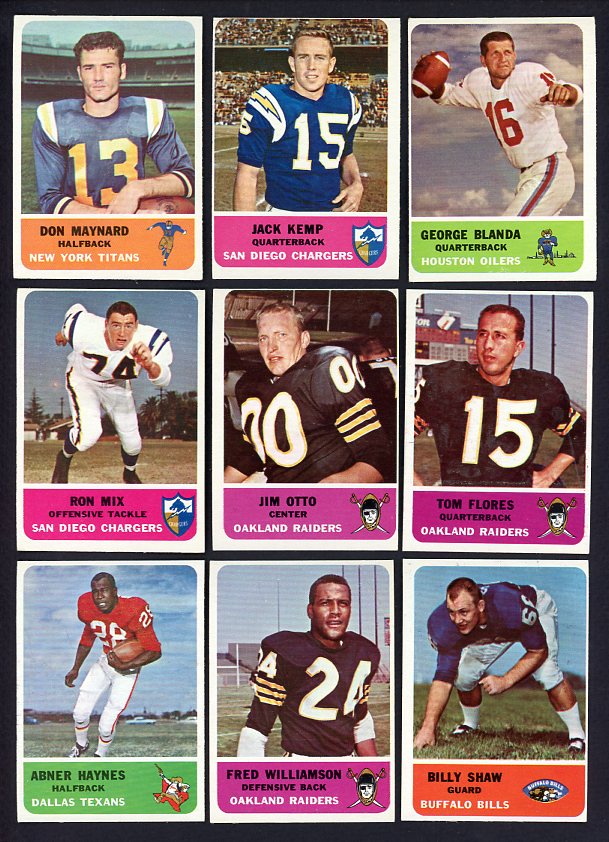 1962 Fleer Football Complete Set EX-MT Blanda Kemp Maynard 517062