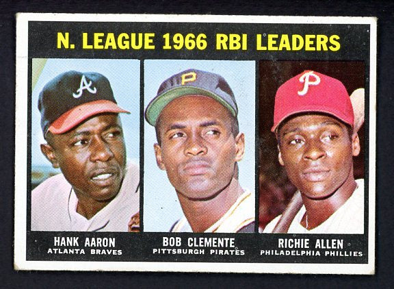 1967 Topps Baseball #242 N.L. RBI Leaders Aaron Clemente EX 517085