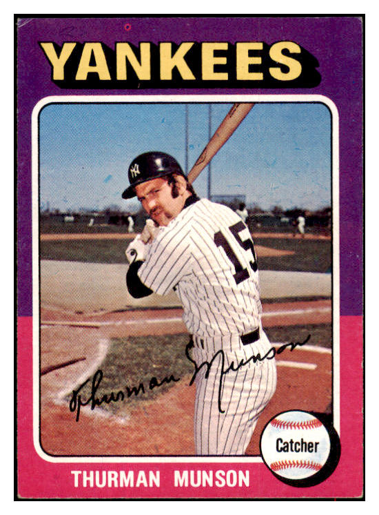 1975 Topps Baseball #020 Thurman Munson Yankees EX 517098