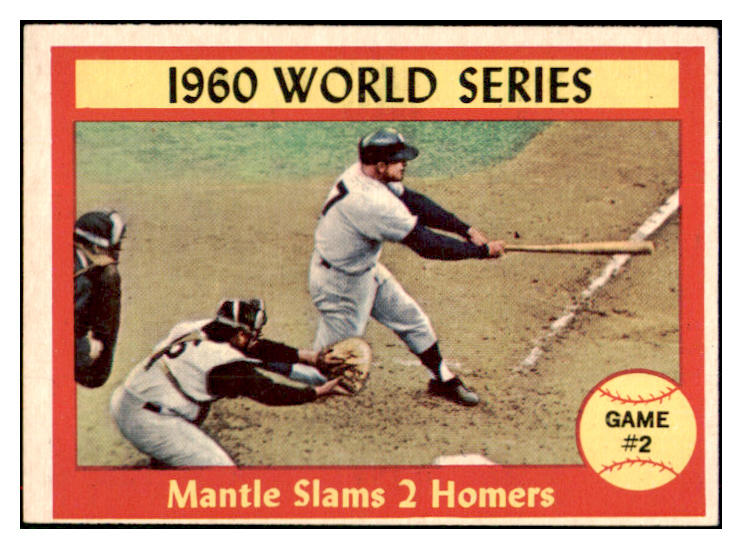 1961 Topps Baseball #307 World Series Game 2 Mickey Mantle EX-MT 517118