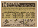 1961 Topps Baseball #417 Juan Marichal Giants EX-MT 517130