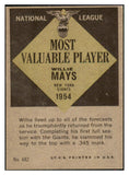 1961 Topps Baseball #482 Willie Mays MVP Giants EX-MT 517133