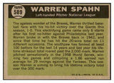 1961 Topps Baseball #589 Warren Spahn A.S. Braves NR-MT 517136